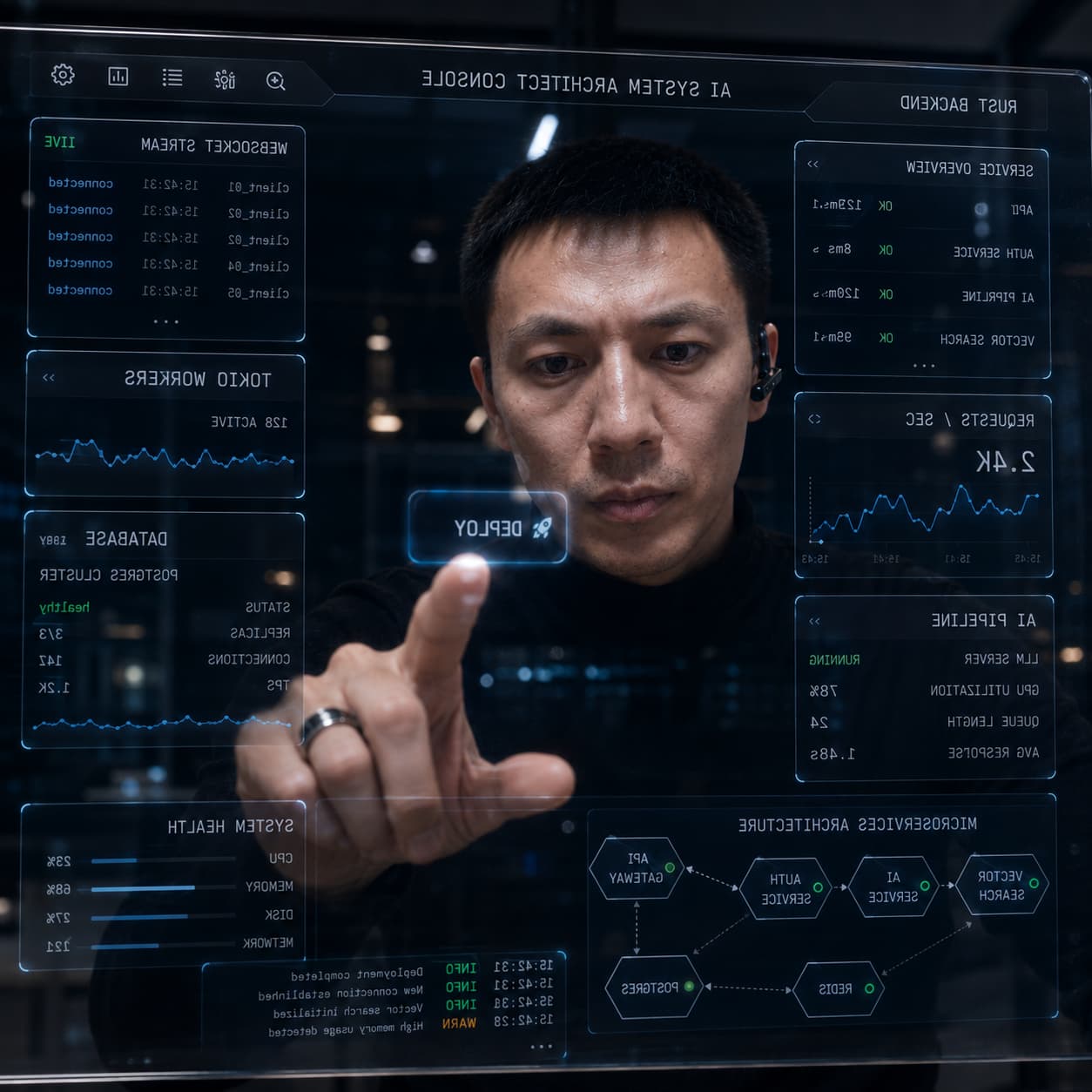 Ахметкалиев Аян у AI system architect console